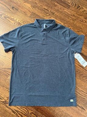 Vuori Men's Heather Slate Short-Sleeve Polo Shirt